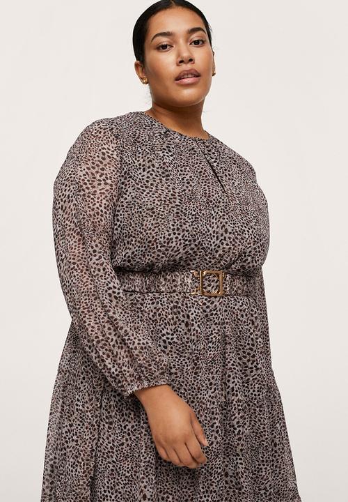 MANGO - Plus dress august - brown