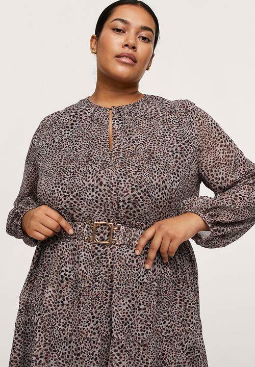 MANGO - Plus dress august - brown