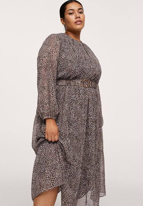 MANGO - Plus dress august - brown