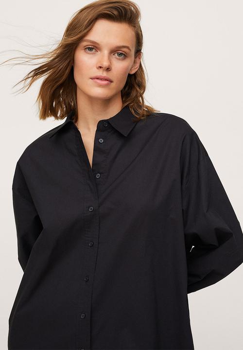 MANGO - Shirt lalong - black