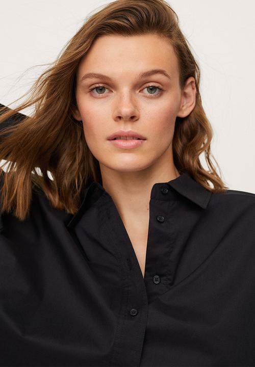 MANGO - Shirt lalong - black