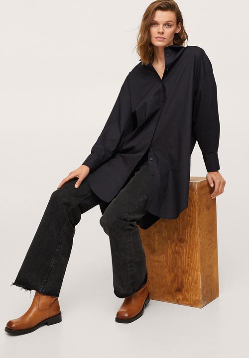 MANGO - Shirt lalong - black
