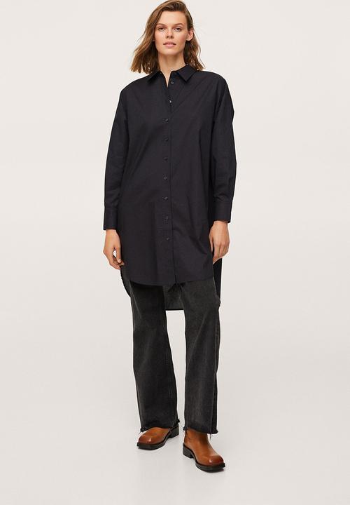 MANGO - Shirt lalong - black
