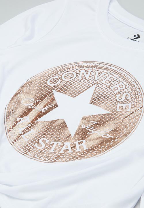 Converse - Cnvg ls tie front knit top - white