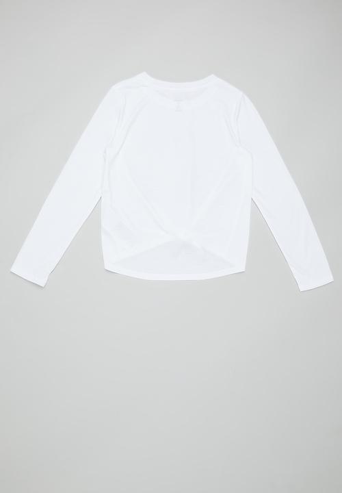 Converse - Cnvg ls tie front knit top - white