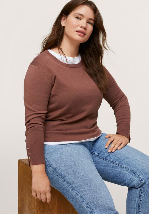 MANGO - Plus sweater gina - dark brown