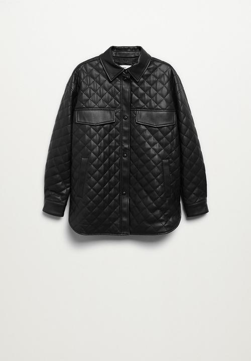 MANGO - Jacket panda - black