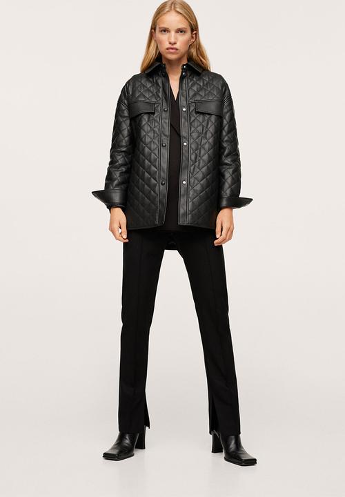 MANGO - Jacket panda - black