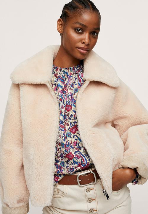 MANGO - Jacket splash - light beige