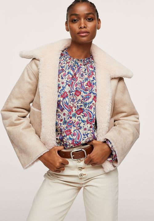 MANGO - Jacket splash - light beige
