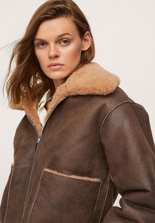 MANGO - Jacket splash - brown