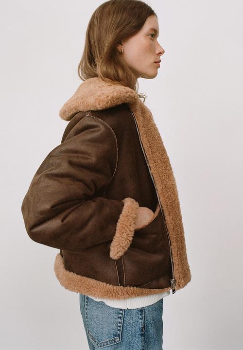 MANGO - Jacket splash - brown