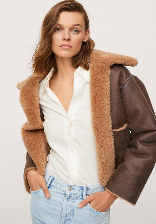 MANGO - Jacket splash - brown