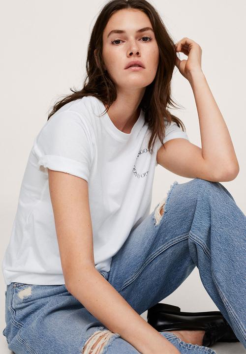 MANGO - T-shirt pstcirsu - white