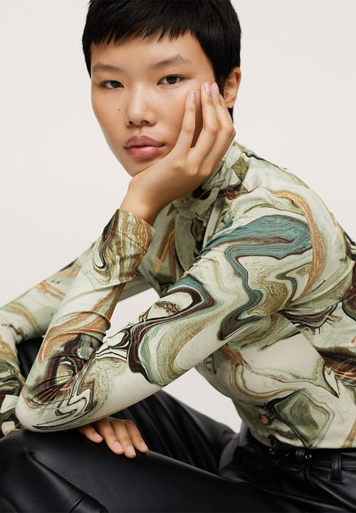 MANGO - T-shirt second - green