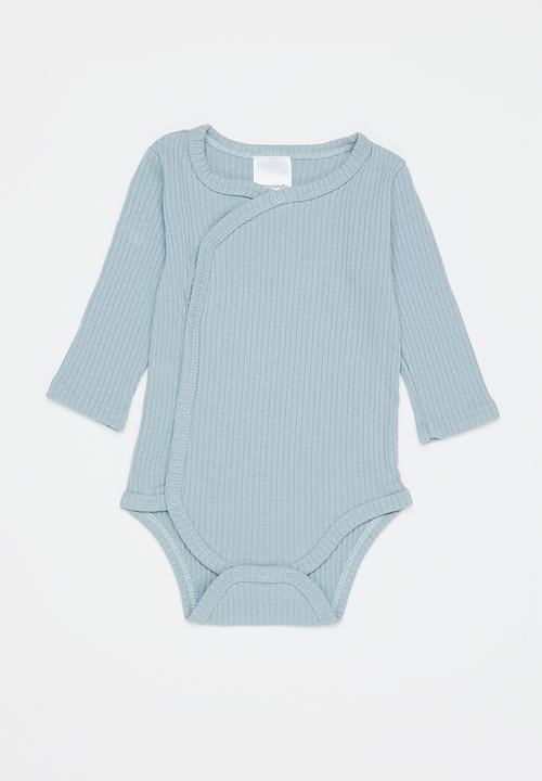 Pop Candy - Baby boys 2 pack ls bodyvest - blue