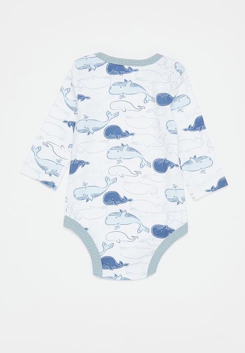 Pop Candy - Baby boys 2 pack ls bodyvest - blue