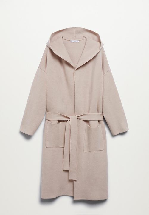 MANGO - Plus coat hood - light beige