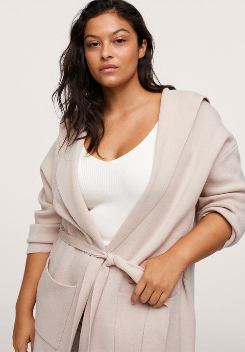 MANGO - Plus coat hood - light beige