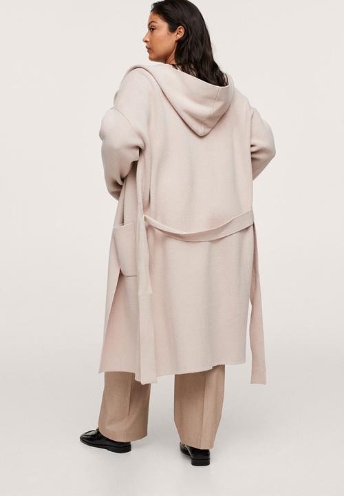 MANGO - Plus coat hood - light beige