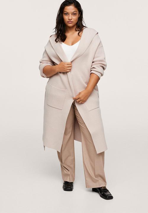 MANGO - Plus coat hood - light beige