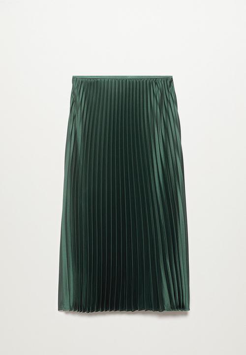 MANGO - Skirt plisado - green