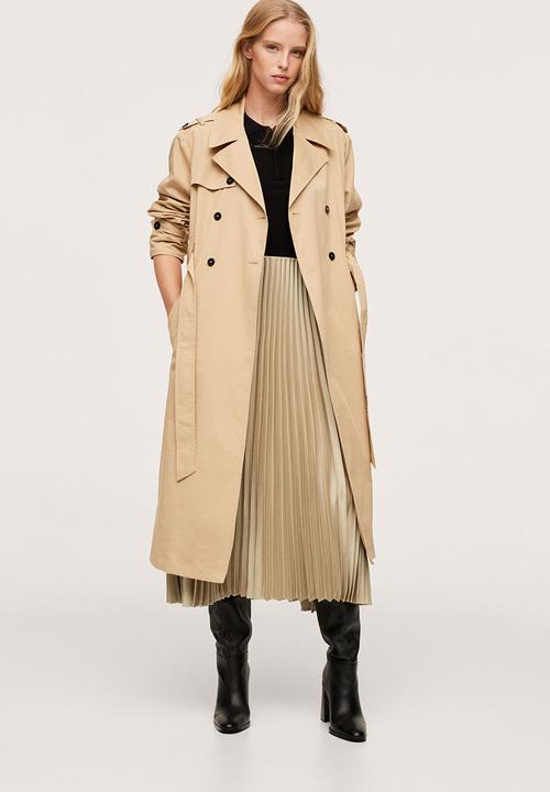 MANGO - Skirt plisado - light beige