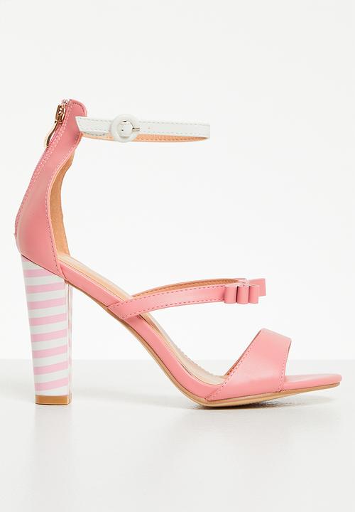 Seduction - Ankle strap stripe block heel - mink