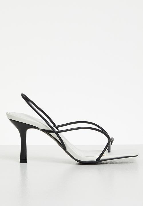 Public Desire - Annika strappy mule heel - black & white