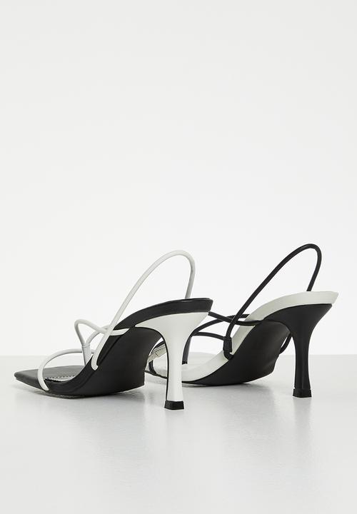 Public Desire - Annika strappy mule heel - black & white