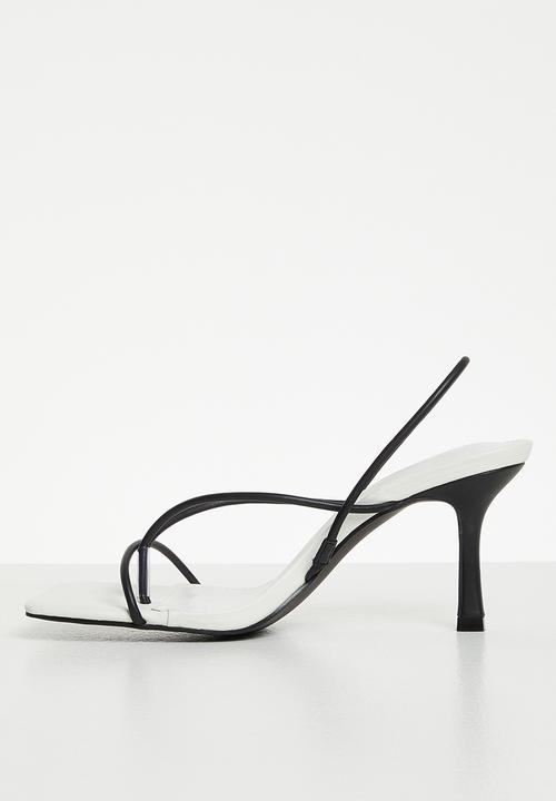 Public Desire - Annika strappy mule heel - black & white