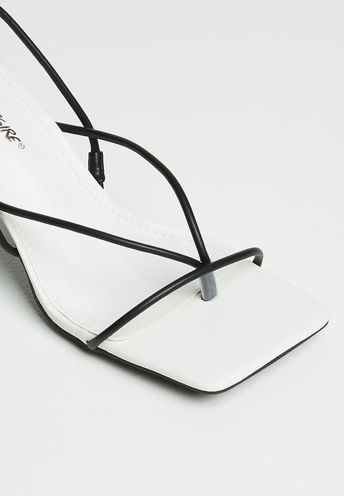 Public Desire - Annika strappy mule heel - black & white