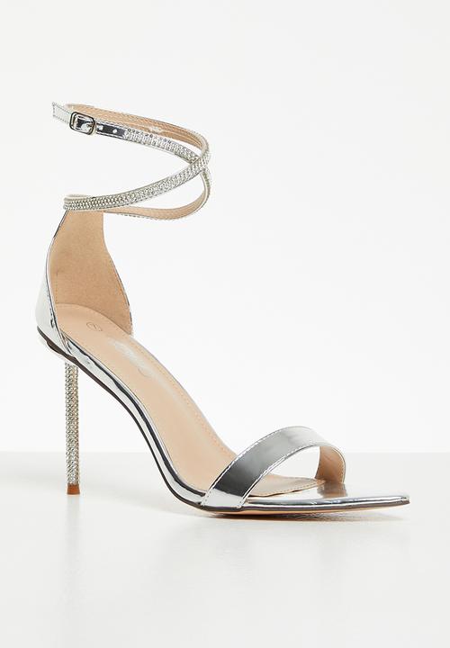 Miss Black - Lambada1 barely there heel - silver