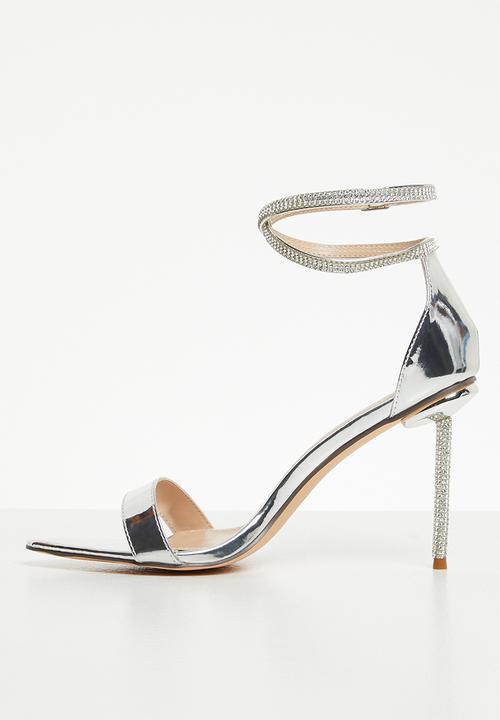 Miss Black - Lambada1 barely there heel - silver
