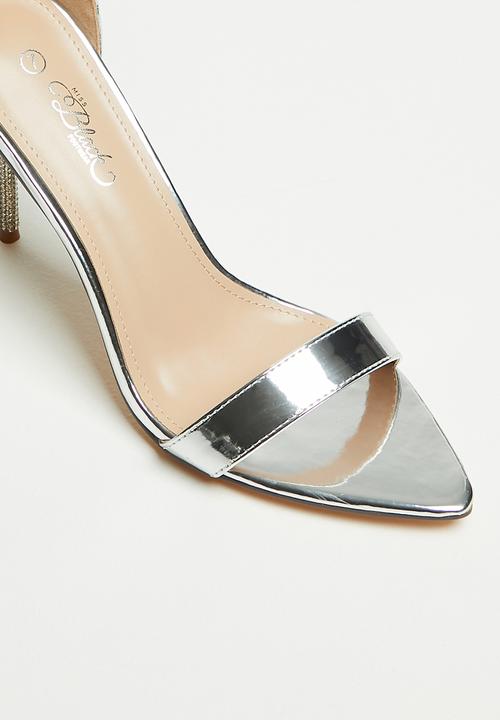 Miss Black - Lambada1 barely there heel - silver
