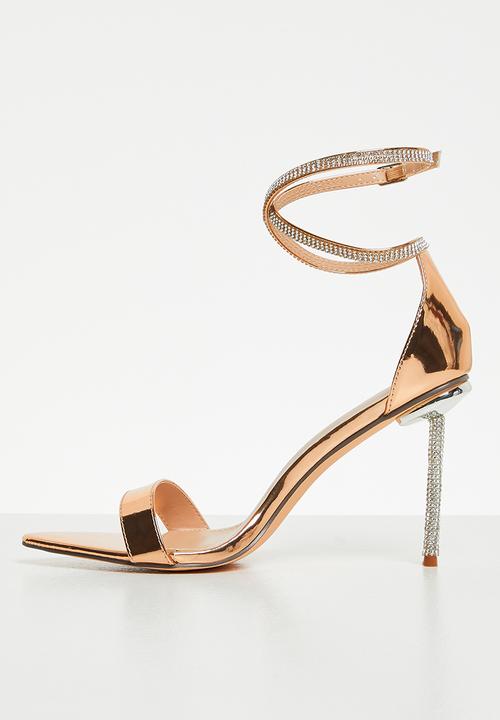 Miss Black - Lambada1 barely there heel - rose gold