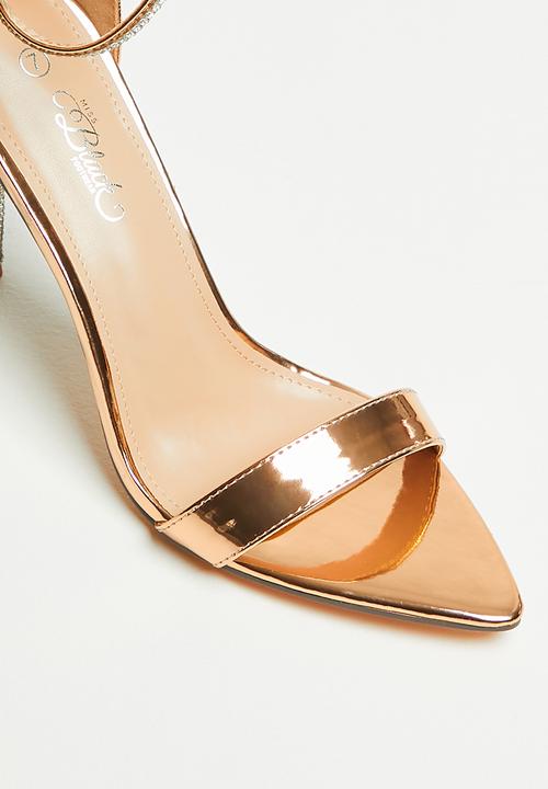 Miss Black - Lambada1 barely there heel - rose gold