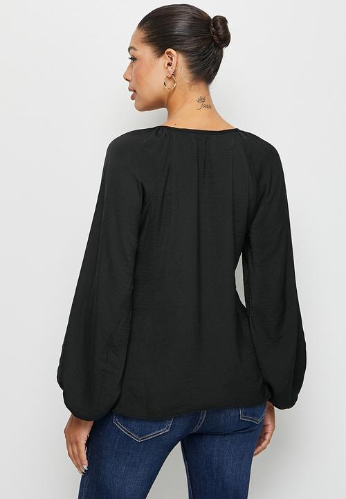 MILLA - Balloon sleeve blouse - black