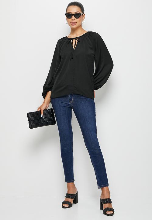 MILLA - Balloon sleeve blouse - black