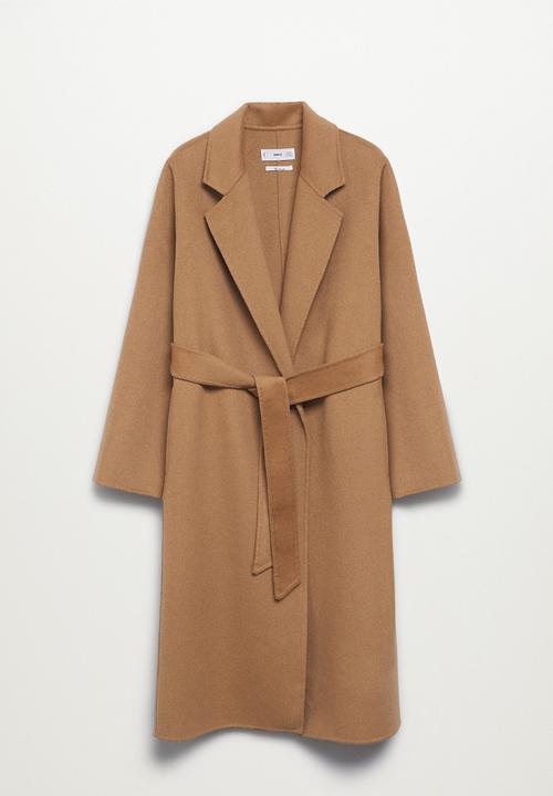 MANGO - Coat batin - medium brown