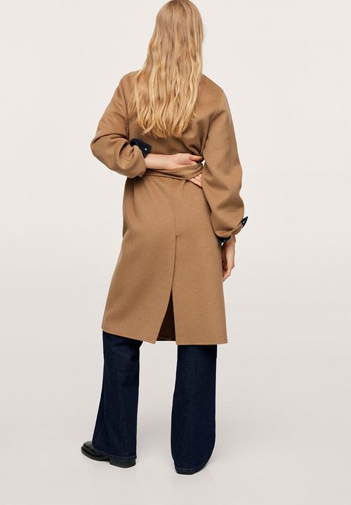 MANGO - Coat batin - medium brown