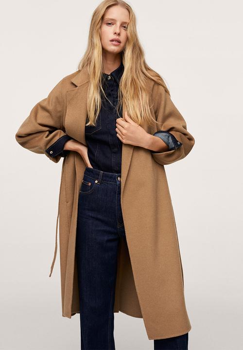 MANGO - Coat batin - medium brown