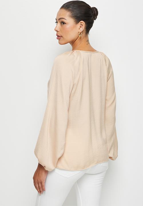 MILLA - Balloon sleeve blouse - natural beige