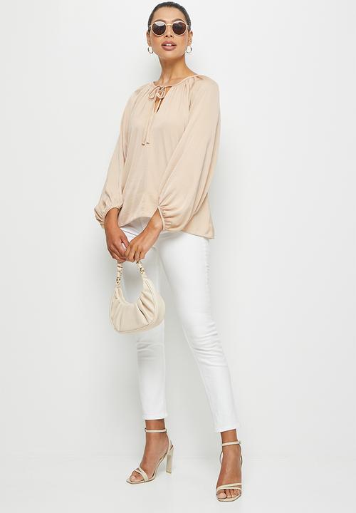 MILLA - Balloon sleeve blouse - natural beige
