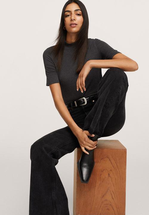 MANGO - T-shirt secondm - dark grey