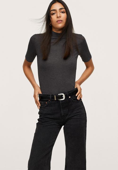 MANGO - T-shirt secondm - dark grey