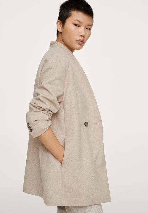 MANGO - Coat gala - light pastel grey