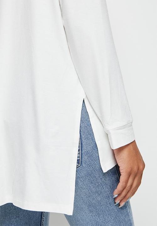 edit - Textured longline tee - milk