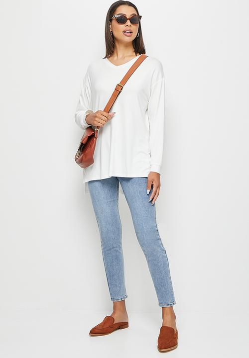 edit - Textured longline tee - milk
