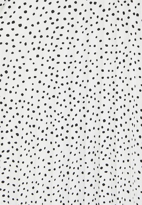 MILLA - Pleated cami midi dress - ivory black spot